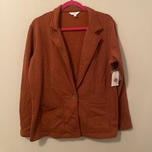 Time & Tru Cinnamon French Terry Blazer [Size: L (12-14)]